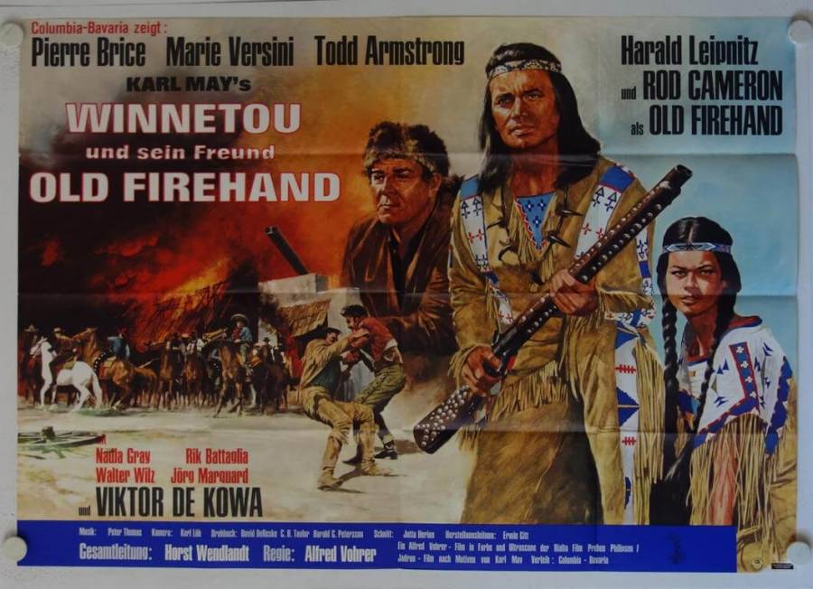 Winnetou und sein Freund Old Firehand originales deutsches A0-Filmplakat